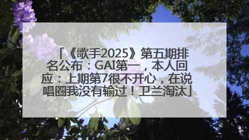 《歌手2025》第五期排名公布：GAI第一，本人回应：上期第7很不开心，在说唱圈我没有输过！卫兰淘汰
