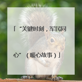 “关键时刻，军民同心”（暖心故事）