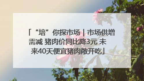 “培”你探市场｜市场供增需减 猪肉价同比降3元 未来40天便宜猪肉敞开吃