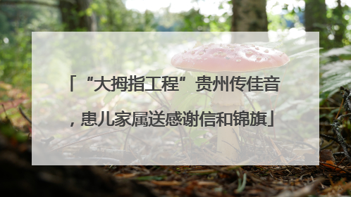 “大拇指工程”贵州传佳音，患儿家属送感谢信和锦旗