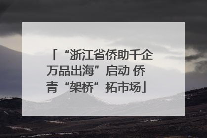 “浙江省侨助千企万品出海”启动 侨青“架桥”拓市场
