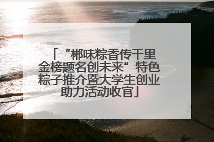“郴味粽香传千里 金榜题名创未来”特色粽子推介暨大学生创业助力活动收官