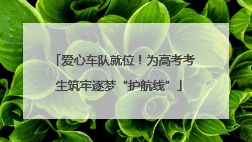 爱心车队就位！为高考考生筑牢逐梦“护航线”