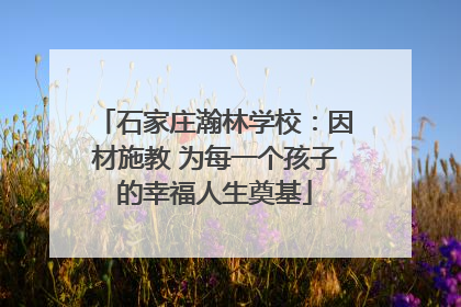 石家庄瀚林学校：因材施教 为每一个孩子的幸福人生奠基