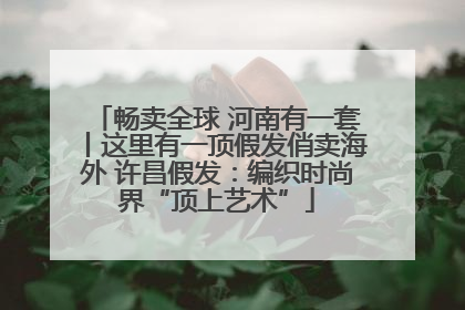 畅卖全球 河南有一套丨这里有一顶假发俏卖海外 许昌假发：编织时尚界“顶上艺术”