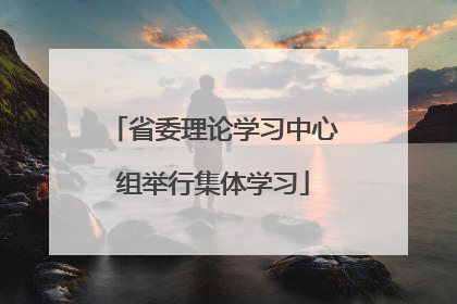 省委理论学习中心组举行集体学习