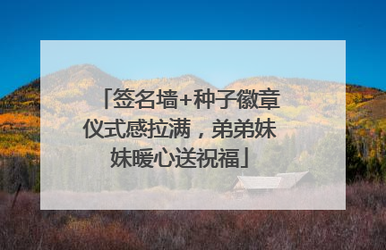 签名墙+种子徽章仪式感拉满，弟弟妹妹暖心送祝福