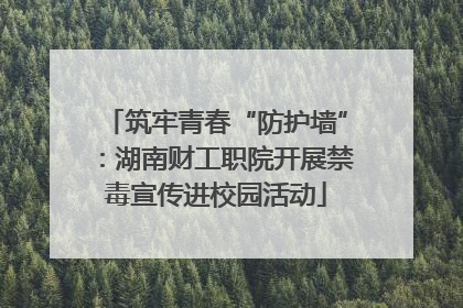 筑牢青春“防护墙”：湖南财工职院开展禁毒宣传进校园活动