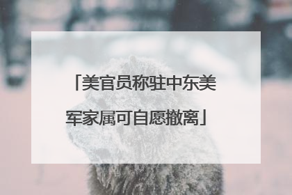 美官员称驻中东美军家属可自愿撤离
