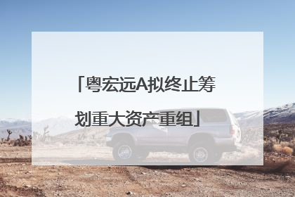 粤宏远A拟终止筹划重大资产重组