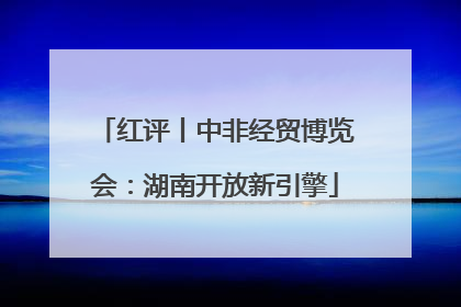 红评丨中非经贸博览会：湖南开放新引擎