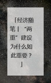 经济随笔丨“两重”建设为什么如此重要？