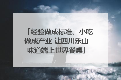 经验做成标准、小吃做成产业 让四川乐山味道端上世界餐桌