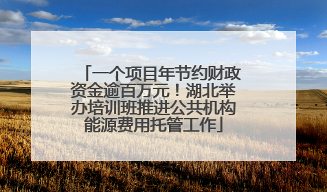 一个项目年节约财政资金逾百万元！湖北举办培训班推进公共机构能源费用托管工作