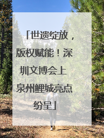 世遗绽放，版权赋能！深圳文博会上 泉州鲤城亮点纷呈