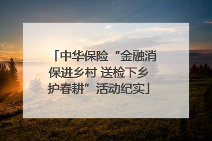 中华保险“金融消保进乡村 送检下乡护春耕”活动纪实