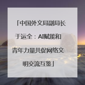 中国外文局副局长于运全：AI赋能和青年力量共促网络文明交流互鉴