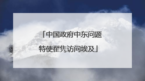 中国政府中东问题特使翟隽访问埃及