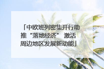 中欧班列密集开行助推“落地经济” 激活周边地区发展新动能