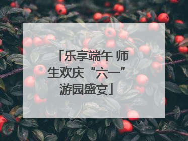 乐享端午 师生欢庆“六一”游园盛宴