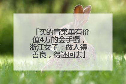 买的青菜里有价值4万的金手镯，浙江女子：做人得善良，得还回去