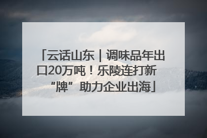 云话山东｜调味品年出口20万吨！乐陵连打新“牌”助力企业出海
