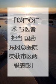 以仁心仁术 写医者担当 国药东风总医院荣获市区两级表彰