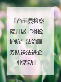 台前县检察院开展“羽检护航”法治服务队送法进企业活动
