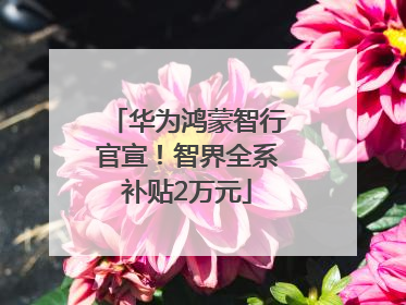 华为鸿蒙智行官宣！智界全系补贴2万元