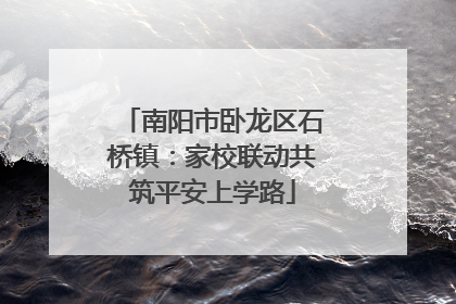 南阳市卧龙区石桥镇：家校联动共筑平安上学路