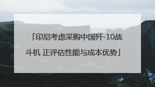 印尼考虑采购中国歼-10战斗机 正评估性能与成本优势