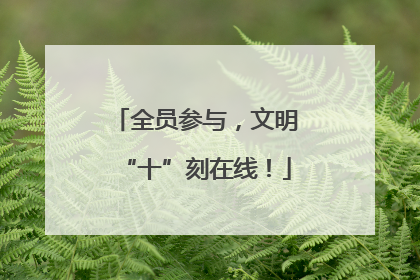 全员参与，文明“十”刻在线！