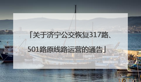 关于济宁公交恢复317路、501路原线路运营的通告