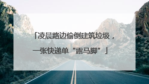 凌晨路边偷倒建筑垃圾，一张快递单“露马脚”