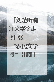 刘楚昕漓江文学奖走红 张一一“农民文学奖”出圈