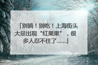 别摘！别吃！上海街头大量出现“红果果”，很多人忍不住了……