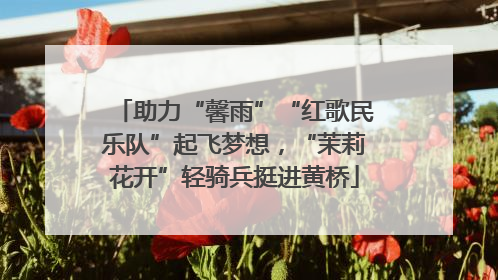 助力“馨雨”“红歌民乐队”起飞梦想，“茉莉花开”轻骑兵挺进黄桥