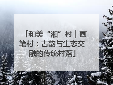和美“湘”村｜画笔村：古韵与生态交融的传统村落
