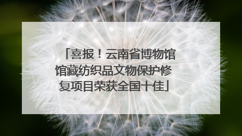 喜报！云南省博物馆馆藏纺织品文物保护修复项目荣获全国十佳