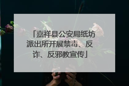 嘉祥县公安局纸坊派出所开展禁毒、反诈、反邪教宣传