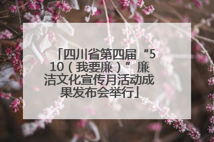 四川省第四届“510（我要廉）”廉洁文化宣传月活动成果发布会举行