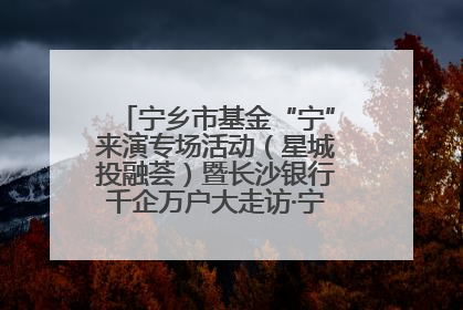 宁乡市基金“宁”来演专场活动（星城投融荟）暨长沙银行千企万户大走访·宁乡专场活动举行