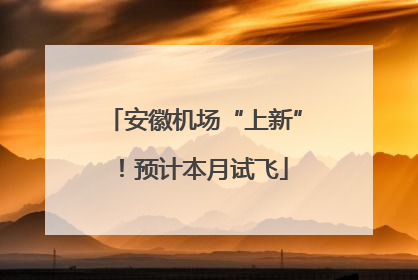 安徽机场“上新”！预计本月试飞