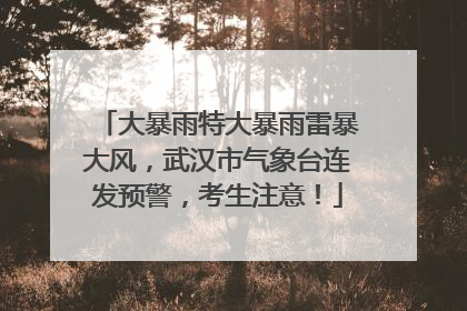 大暴雨特大暴雨雷暴大风，武汉市气象台连发预警，考生注意！
