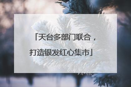 天台多部门联合，打造银发红心集市