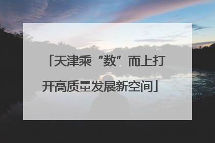 天津乘“数”而上打开高质量发展新空间