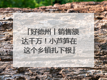 好德州丨销售额达千万！小芦笋在这个乡镇扎下根