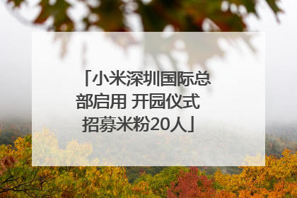 小米深圳国际总部启用 开园仪式招募米粉20人