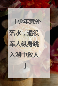 少年意外落水，退役军人纵身跳入湖中救人