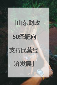 山东财政50条靶向支持民营经济发展